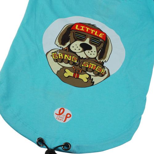 Dog Summer T-shirt - Little Gangster (Blue)