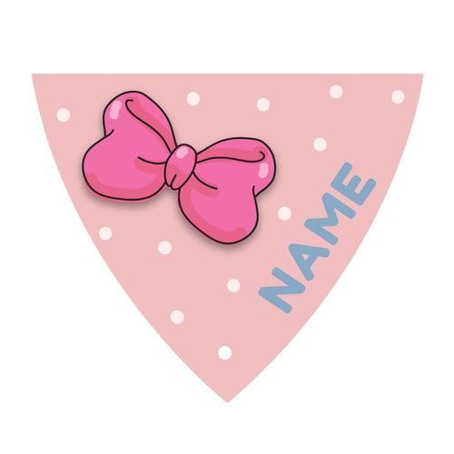 Custom / Personalised Printed Dog Bow Name Bandana - Adjustable