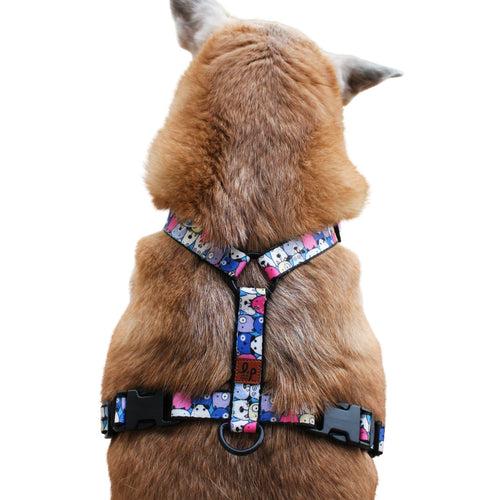 Dog H Harness/ Halter Dog Harness - Googly Eyes Blue