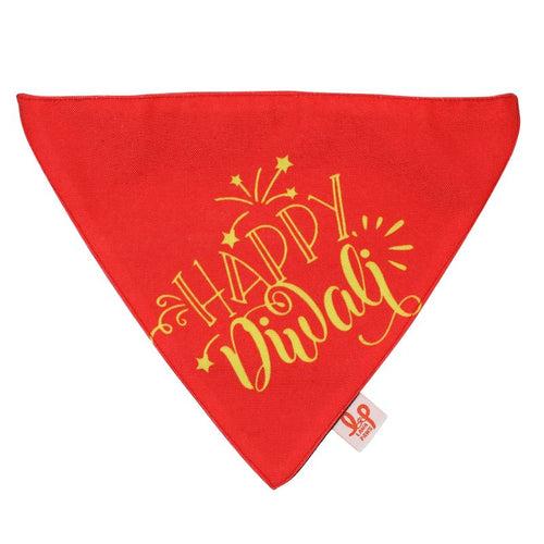 Adjustable Dog Bandana/ Dog Scarf - Happy Diwali Printed