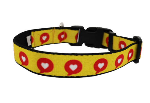 Dog Collar Neck Belt - Sweetheart (Yellow & Red)