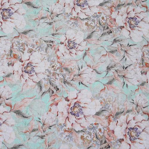 Pista Peony Floral Print Hakoba Fabric