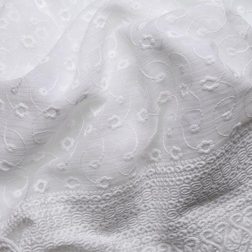 Buttercup Embroidered White Hakoba Saree