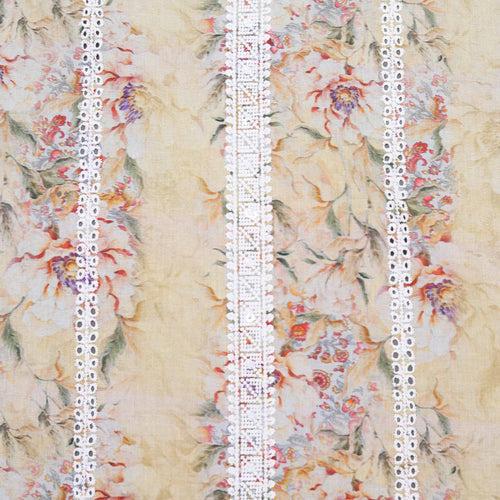 Caramel Floral Abstract Hakoba Fabric