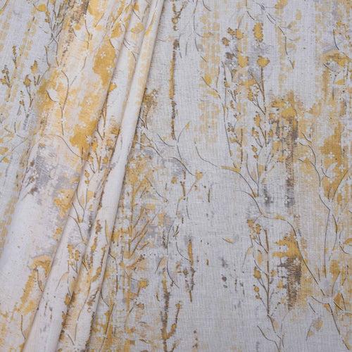 Caramel Leaves Absract Print Hakoba Fabric