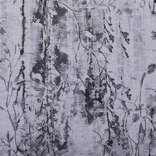 Grey Leaves Absract Print Hakoba Fabric