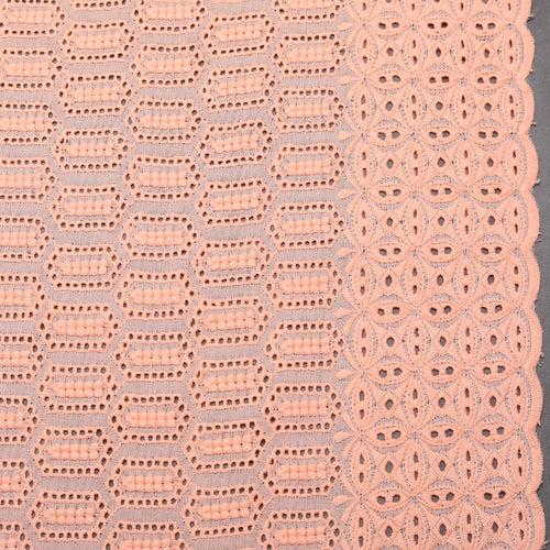 Peach Allium Embroidered Hakoba Fabric