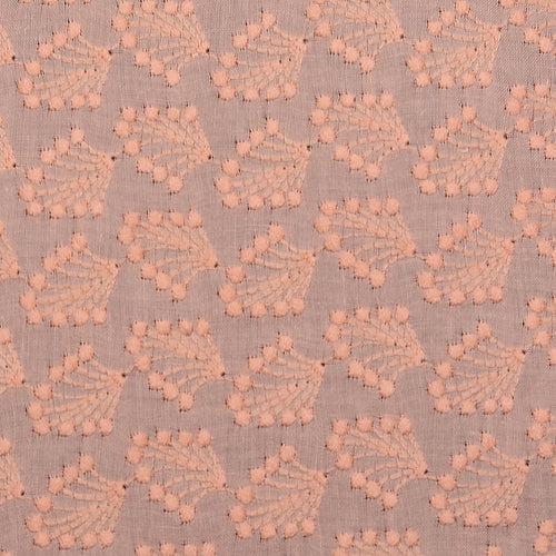 Peach Allium Embroidered Hakoba Fabric