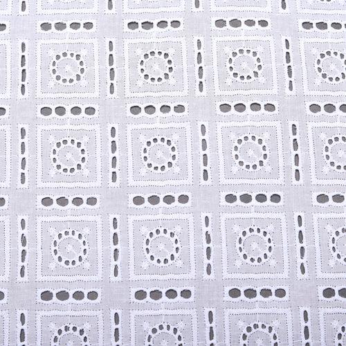 White Dotted Cutwork Premium Hakoba Fabric