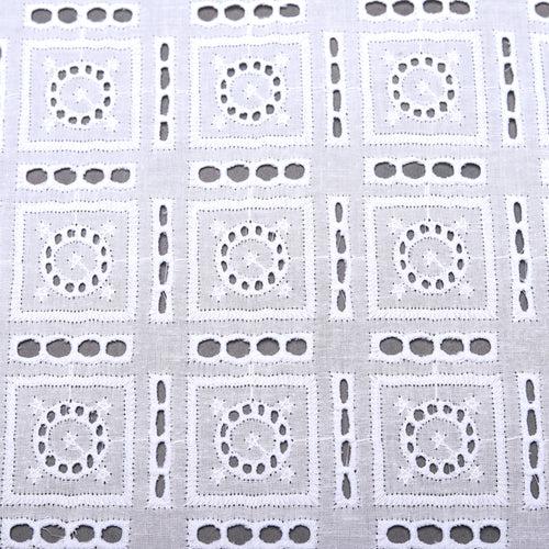 White Dotted Cutwork Premium Hakoba Fabric