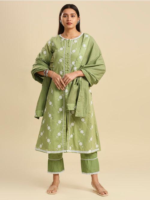 AFREEN MUL KURTA & DUPATTA SET