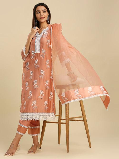 AKINA MODAL SATIN KURTA & DUPATTA  SET