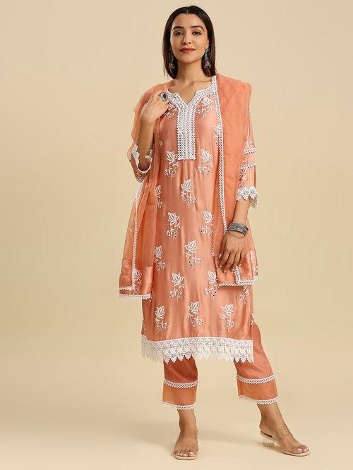 AKINA MODAL SATIN KURTA & DUPATTA  SET