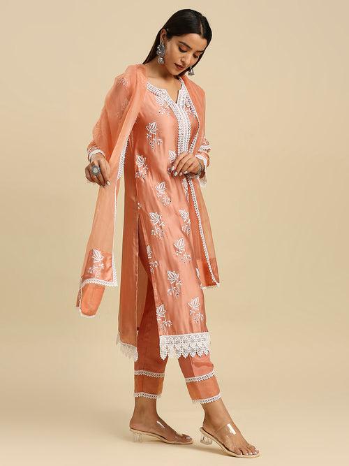 AKINA MODAL SATIN KURTA & DUPATTA  SET