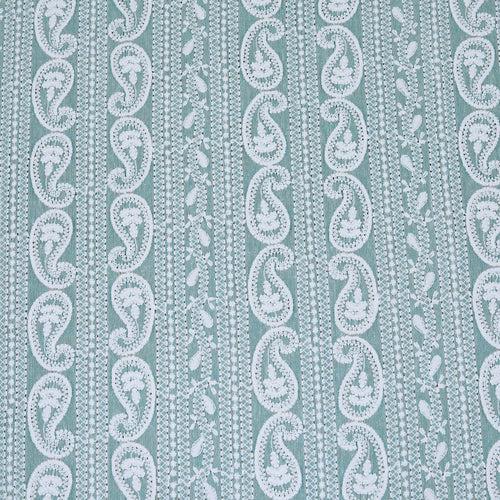 Frozen Blue Botanical Cotton Fabric