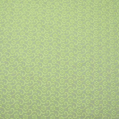 Green Luxe Embroidered Premium Cotton Fabric