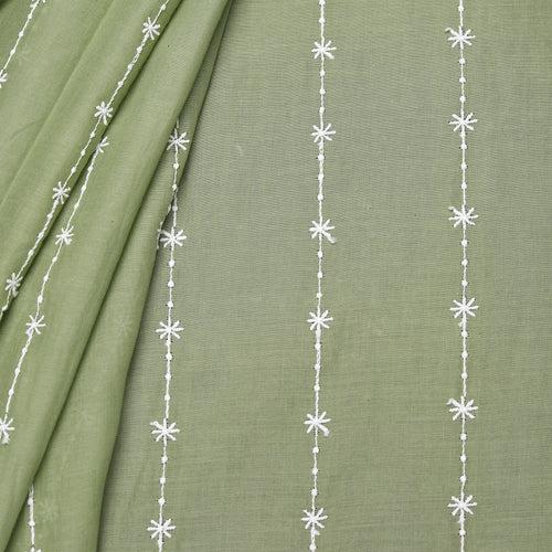 Green Stripes Voile Hakoba Fabric