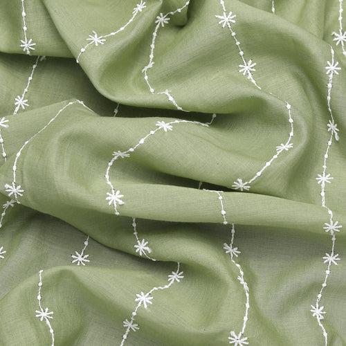 Green Stripes Voile Hakoba Fabric