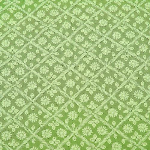 Jaal Green Georgette Fabric