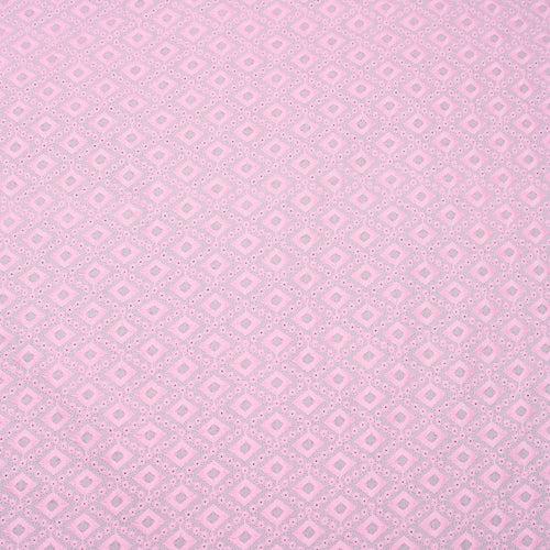 Pink Diamond Embroidered Premium Cotton Fabric