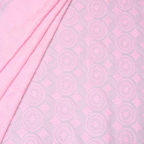 Pink Hues Embroidered Premium Cotton Fabric