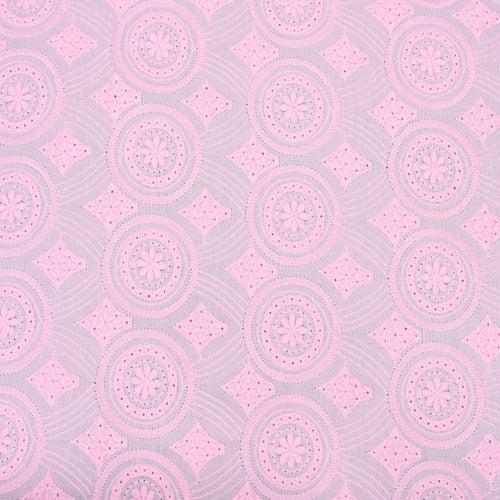 Pink Hues Embroidered Premium Cotton Fabric