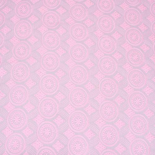 Pink Hues Embroidered Premium Cotton Fabric