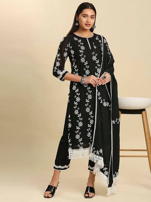 SANA COTTON SATIN KURTA & DUPATTA SET