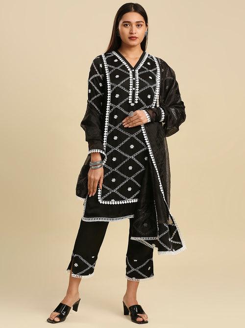 ZARA MODAL SATIN KURTA & DUPATTA SET