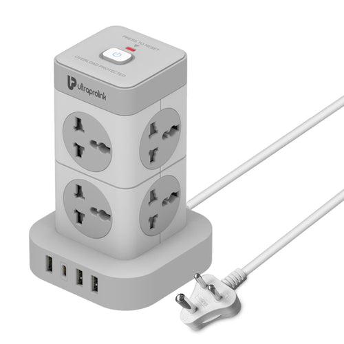 Power Tower Surge Protector with 8 Sockets|3 USB-A ports|1 USB Type C Port UM1155U