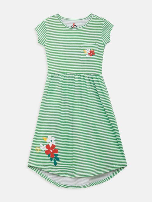 Girls Dress (Style-OTG192214) Green