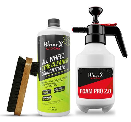 Foam sprayer for car washing - Foam Pro2.0 Foaming Pump Sprayer Combo–Includes Improved Pressure Foam Sprayer for Car Cleaning Car Wash, All Wheel & Tyre Cleaner Acid-Free Formulation All Wheel Safe & Dual Side Tyre Cleaning Brush