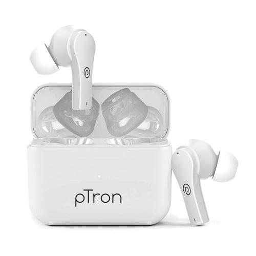 pTron Basspods Buds Plus AI-ENC TWS Earbuds (White)