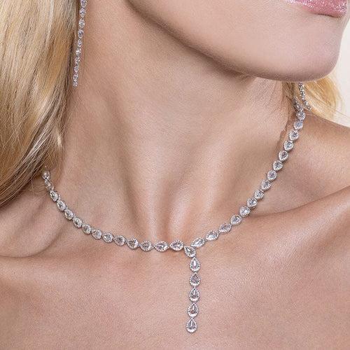 Scallop Diamond Lariat Necklace