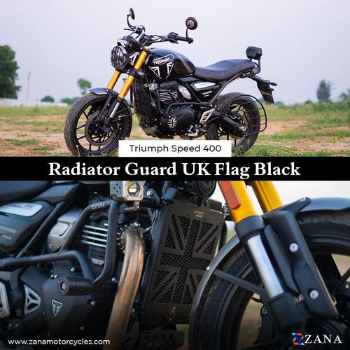ZANA-RADIATOR GRILL UK FLAG BLACK FOR TRIUMPH SPEED 400
