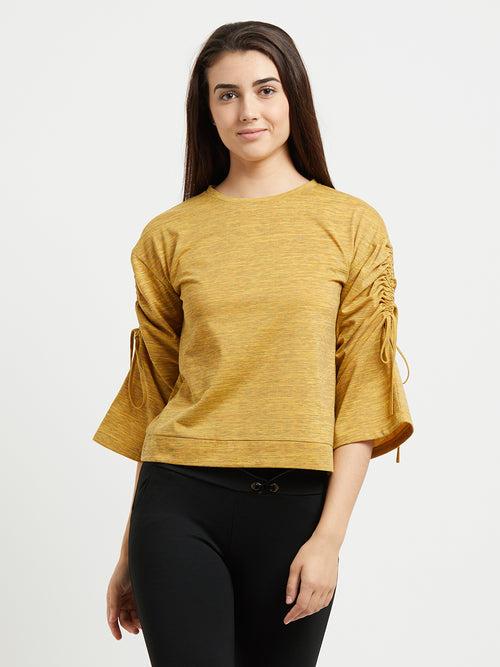 Yellow Solid Full Sleeves Top