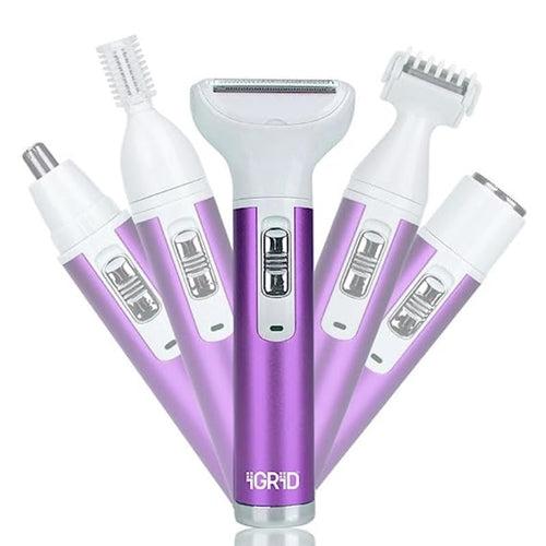 iGRiD 5-in-1 Electric Trimmer for Women, Eyebrow, Bikini, Underarm, Face, Nose Hair Remover| IG4020
