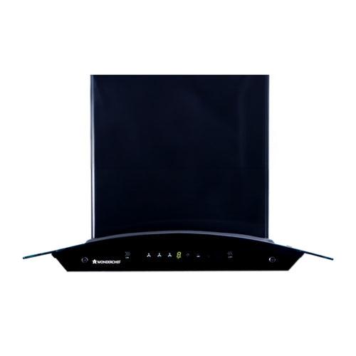 Ultima C-Line 60cm 1400 m3/hr Auto Clean Curved Glass Chimney | Baffle Filter | 1400M3/Hr powerful suction | Touch + 3 speed Motion Sensor control | Low Noise | 7 Year Warranty on Motor | Black