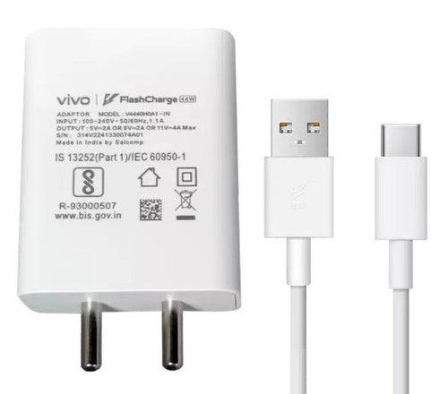 Vivo X80 Lite 5G Support FlashCharge 44W Fast Mobile Charger With Type-C Data Cable