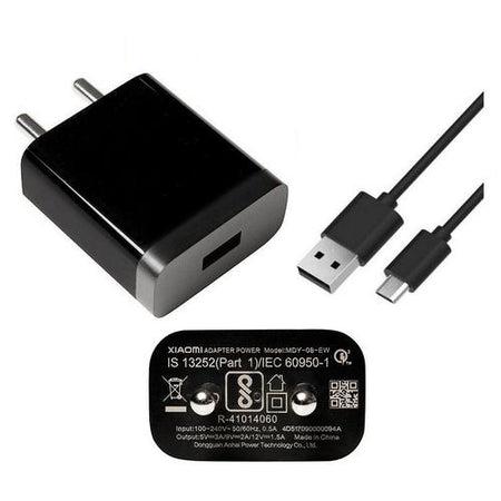 Redmi 12C Fast 10W Mobile Charger 2 Amp With Data Cable Black