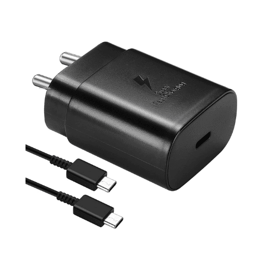 Samsung Galaxy F34 25W Type-C To Type-C Adaptive Fast Mobile Charger With Cable Black