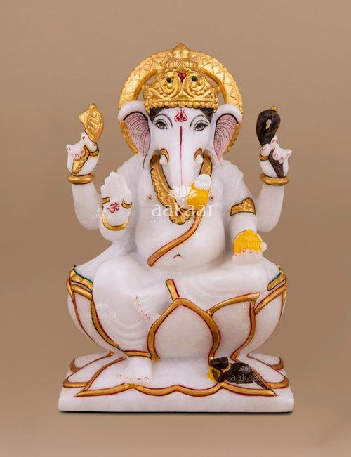 Marble Murti Ganesh 9"
