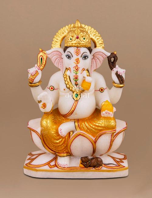 Marble Murti Ganesh 6"