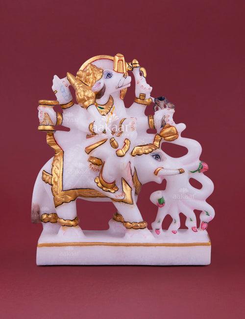 Jain Idol Manibhadra in Pure Marble 5"