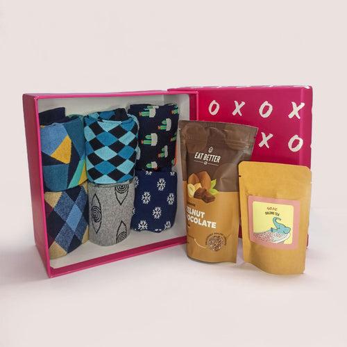 Be My Valentine Men's Box of 6 Mid Calf Socks