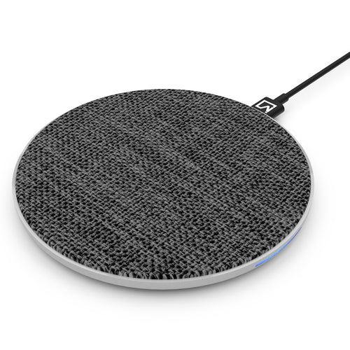 iVoltaa Airbase1 10W Wireless Charging Pad with Type-C Cable for Qi Enabled Wireless Charging Devices (Fabric Top - Grey))