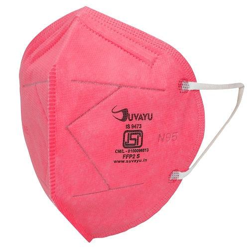 Suvayu N-95 ISI Certified A.I.I.M.S Approved 5-Layer FFP2 Mask - PINK