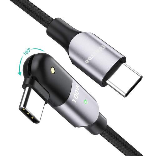 iVoltaa USB Type C Cable 5 A 1.2 m PD 100 Watts 180 Degree Rotation (Compatible with Mobile, Tablet, Laptop, Computer, Camera, Black, One Cable)