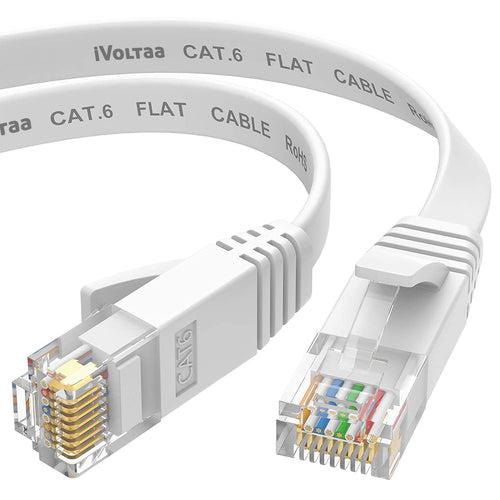 iVoltaa Bare Copper Cat6 Giga Flat Ethernet Networking Cord Patch Cable
