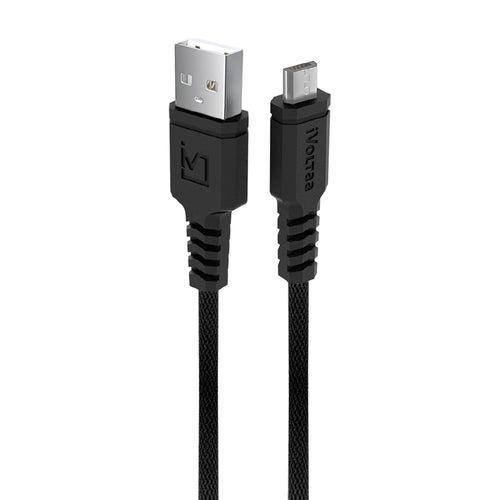 iVoltaa Fishnet 3A Sync & Fast Charge Micro USB Cable (1 M / 3.3 Ft. Long - Black)